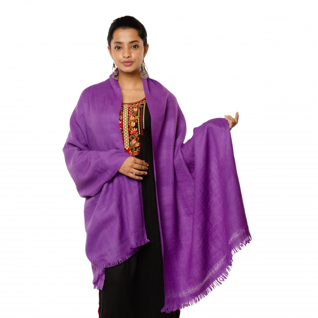 Handwoven Pure Wool Purple Stole