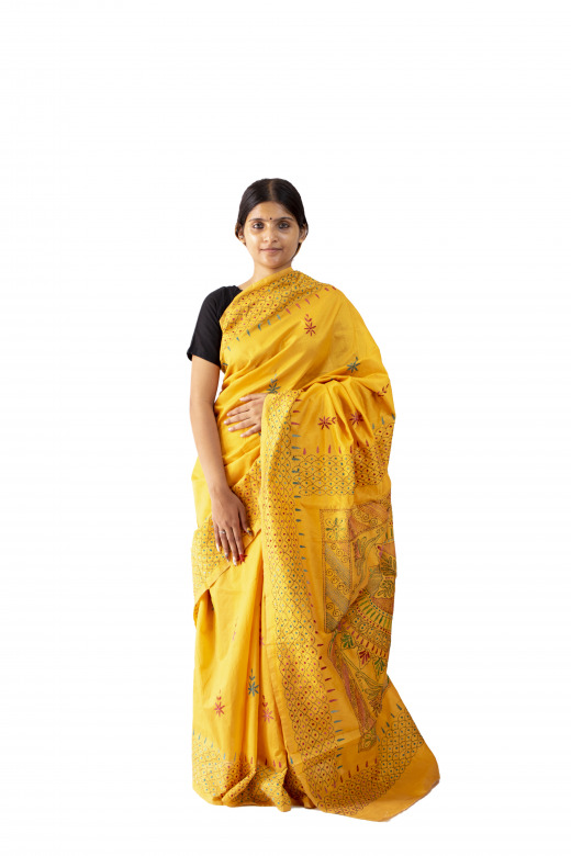 Handwoven Multicolor Cotton Saree