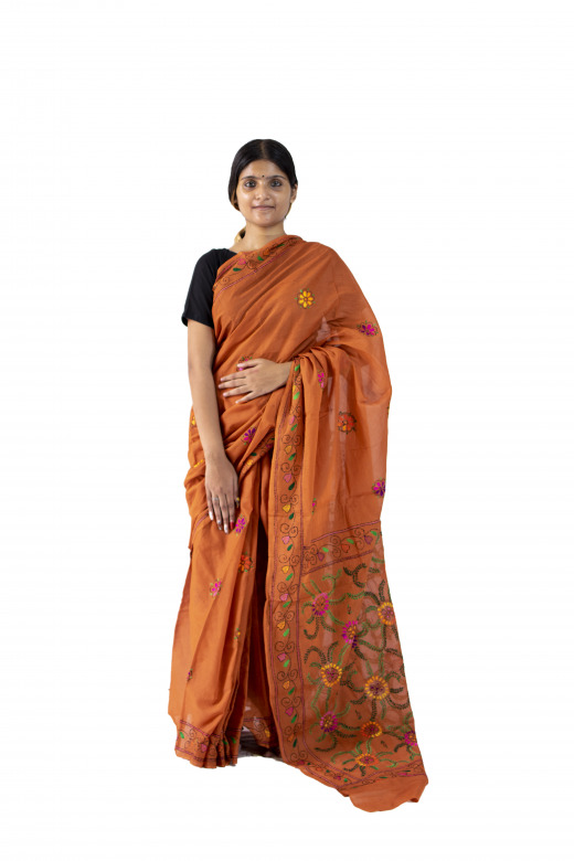 Handwoven Multicolor Cotton Saree