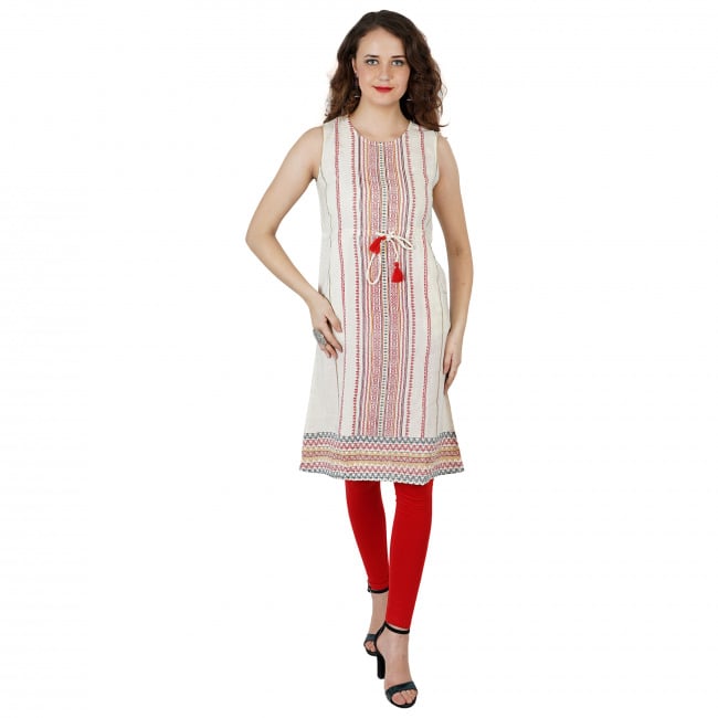 Tribes India Multicolor Printed Cotton Tunic Dress