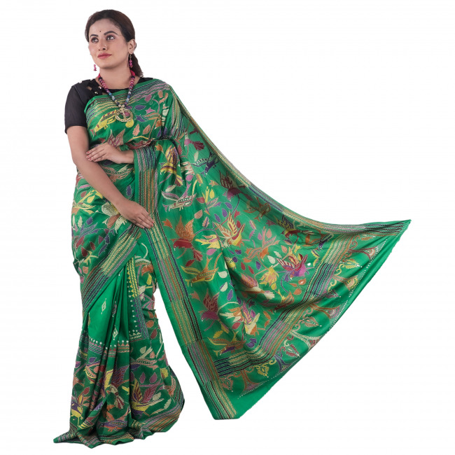 Handwoven Printed Tussar Saree