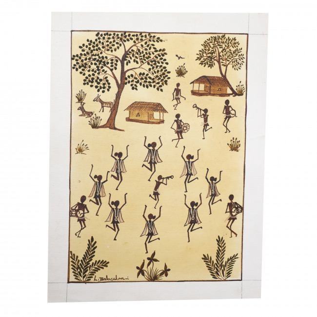 Handcrafted Canvas Kurumba Painting (15*12 Inches)