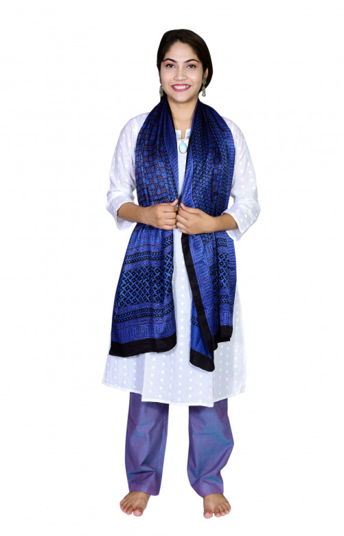 Tribes India Gajji Silk Bagh Print Stole