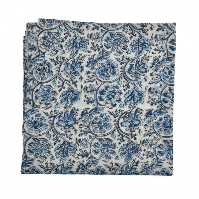 Tribes India Kalamkari Dress Material Light Blue Color (1 Meter)