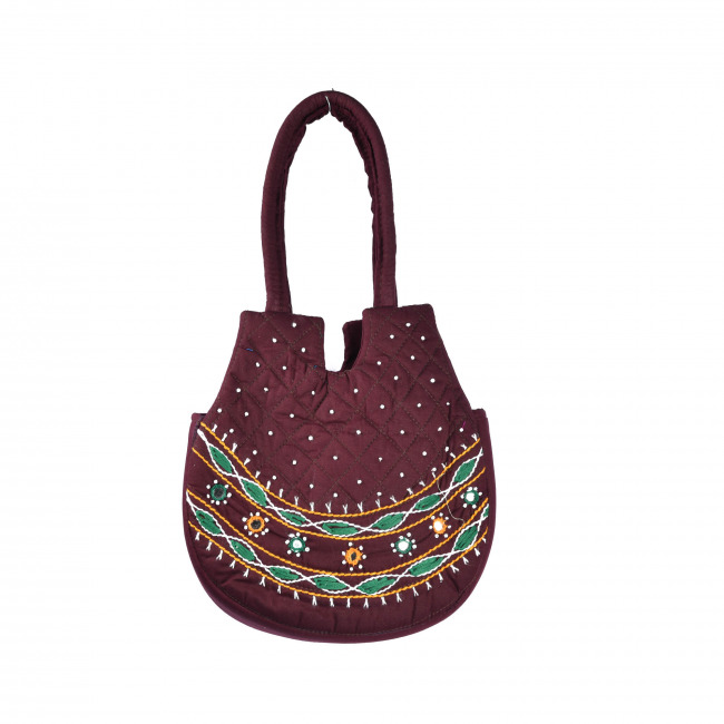 Tribes India Banjara Pot Bag Medium Maroon Color