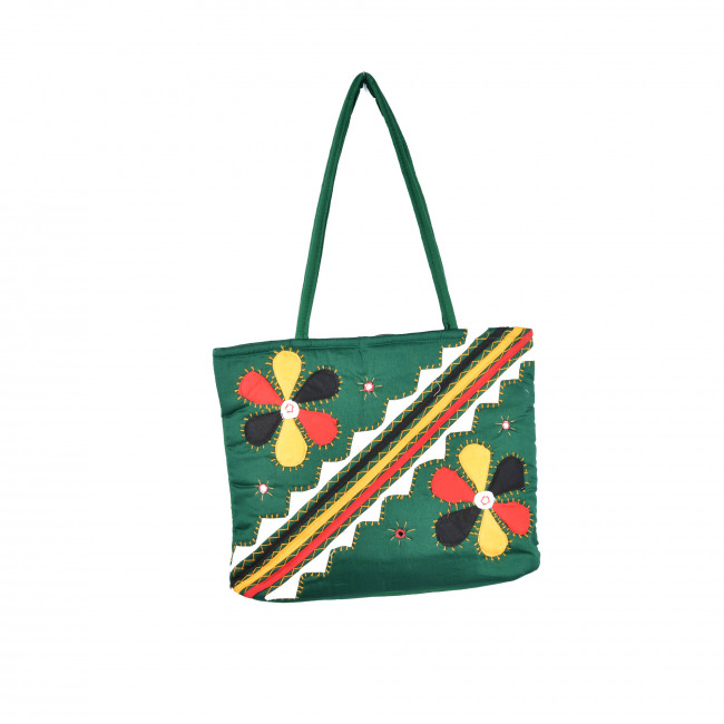 Tribes India Banjara Shopping Bag Lux Green Color