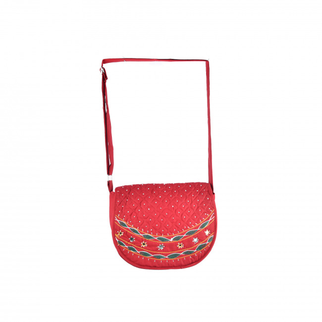 Tribes India Banjara Floppy Bag Standard Size Red Color