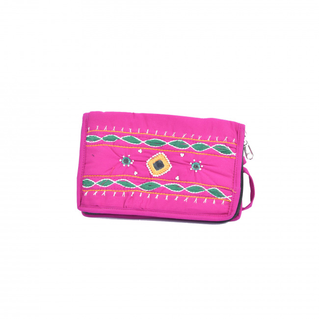 Tribes India Bag With Mobile Cover Stadard Pink Color