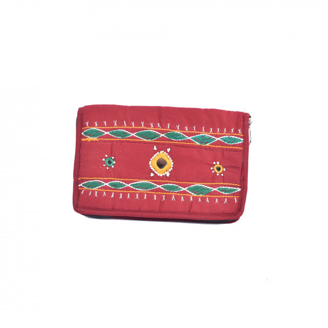 Tribes India Purse with Mobile Case Brown Color