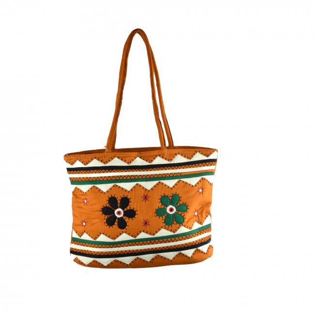 Tribes India Banjara Shopping Bag Free Size Yellow Color