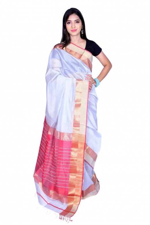 Tribes India Handwoven Maheshwari Saree