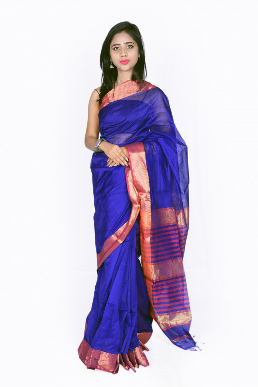 Tribes India Handwoven Maheshwari Saree
