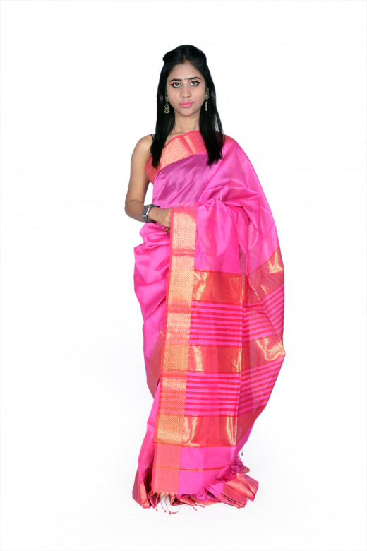 Tribes India Handwoven Maheshwari Saree