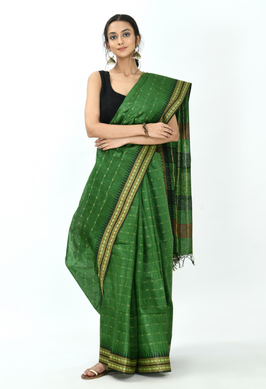 Tribes India Tassar Silk Butta Saree