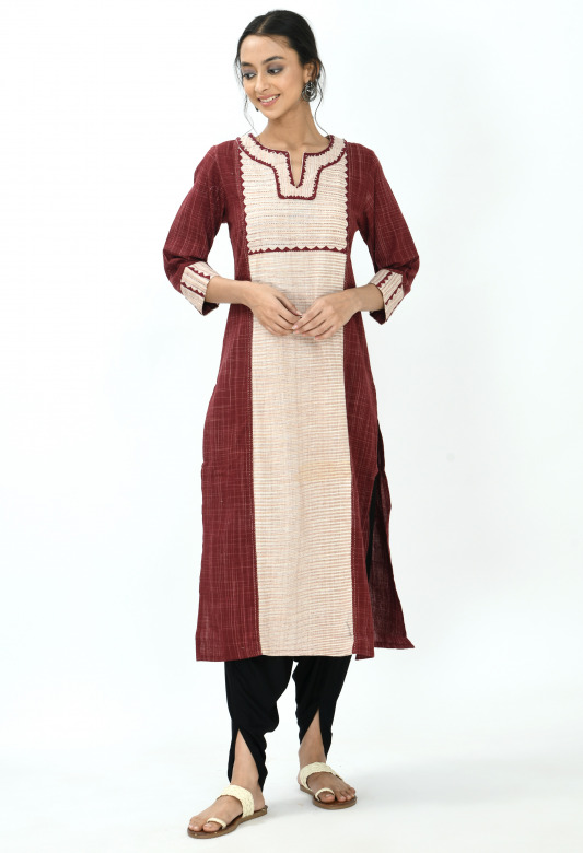 Multicolour Long Applique Kurta