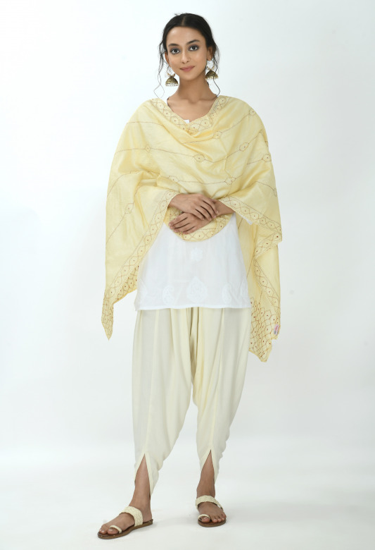 Tribes India Stole Silk Applique