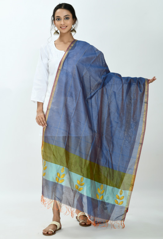Dupatta Chanderi Cut Work Mirror