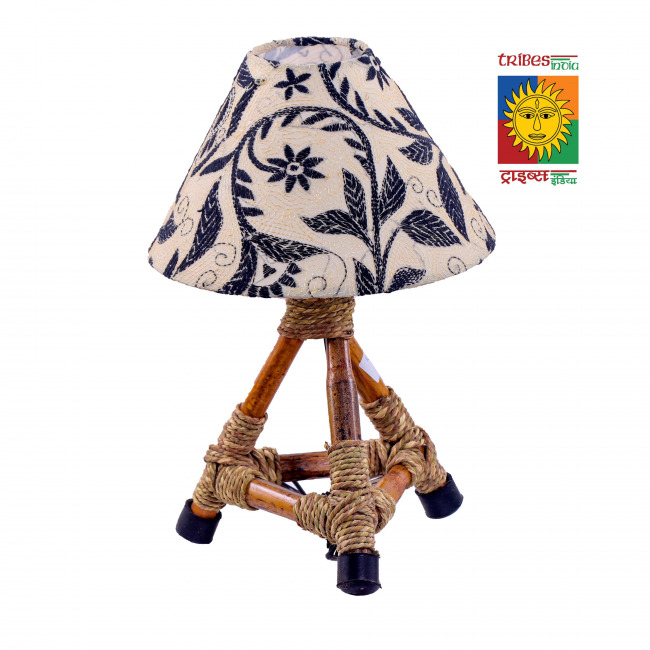 Cane Tripot Stand Kantha Lamp Shade