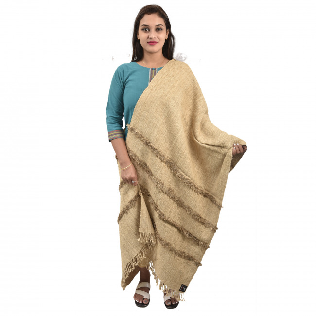 Hand Woven Eri Silk Designer Stole/Dupatta By Tribal Artisans of Assam