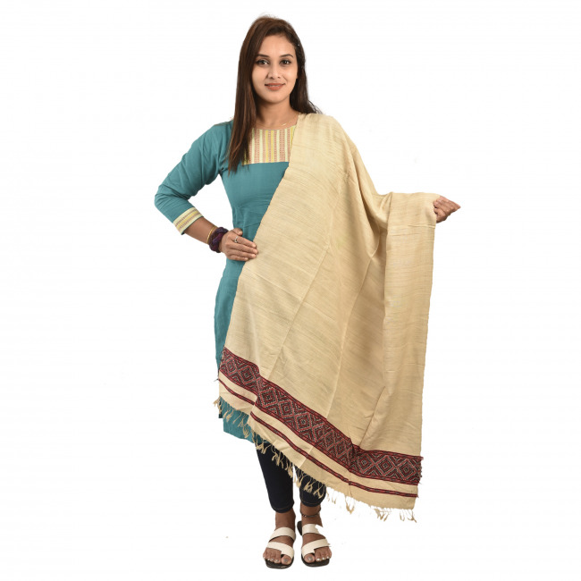 Hand Woven Traditional Eri Silk Shawl By Tribal Artisans of Assam