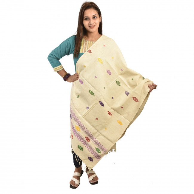 Hand Woven Traditional Eri Silk Shawl By Tribal Artisans of Assam