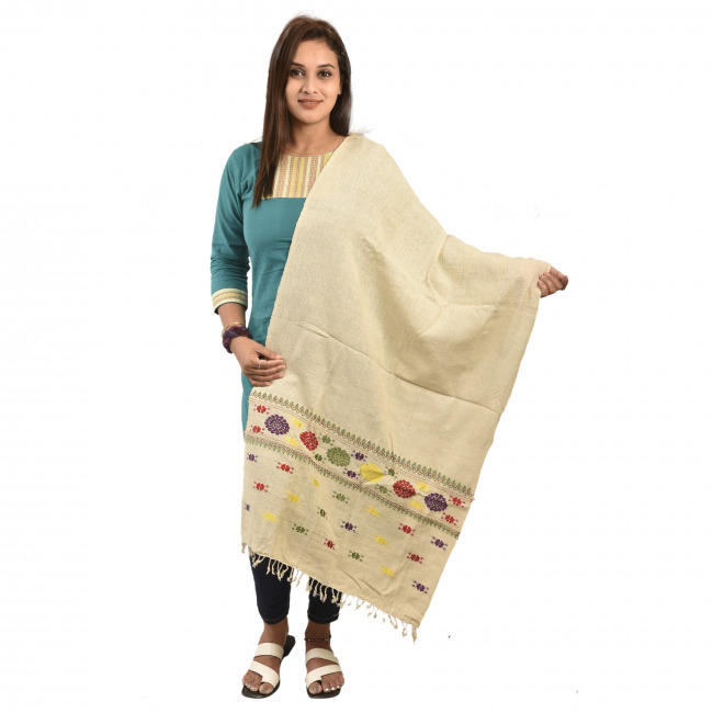 Hand Woven Traditional Eri Silk Shawl By Tribal Artisans of Assam