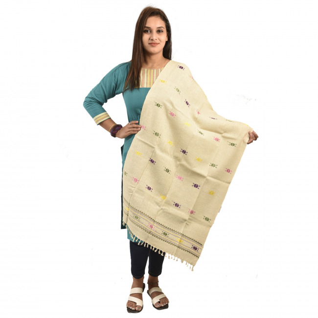 Hand Woven Traditional Eri Silk Shawl By Tribal Artisans of Assam