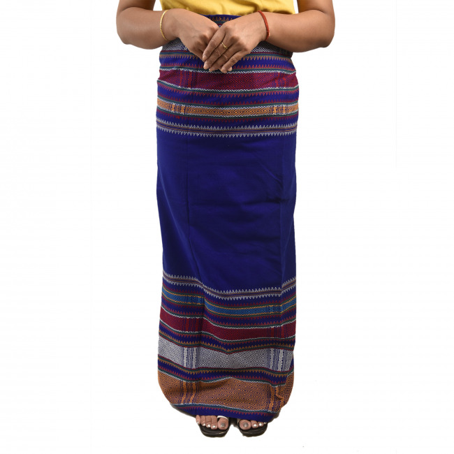 Handwoven Pure Cotton Blue Designer Kamlet Wrapper