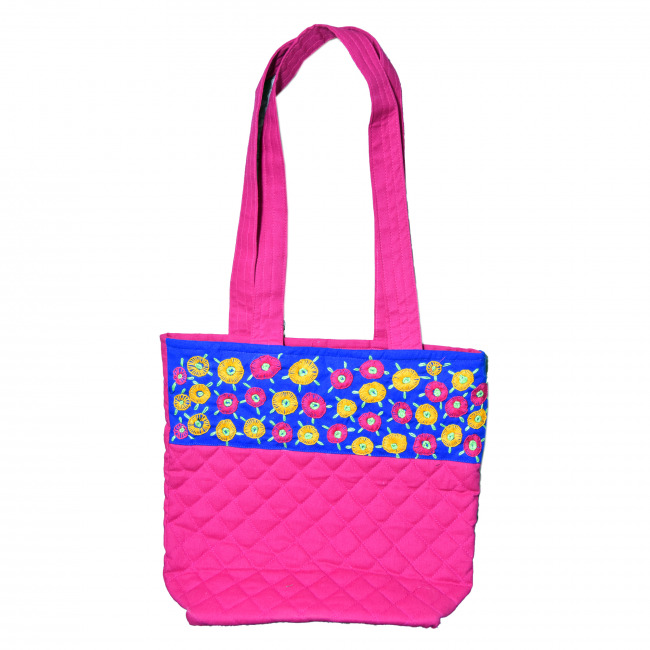 Hand Work Embroidery Bag Pink (35Ã—32 cm)