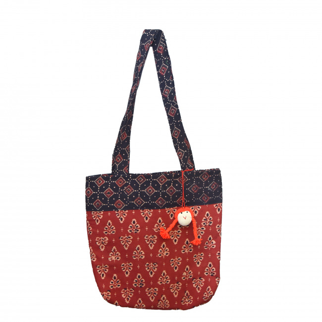 Handcrafted Shopping Bag Maroon (34Ã—34 cm)
