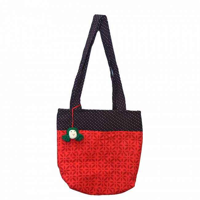 Handcrafted Shopping Bag Red (34Ã—34 cm)