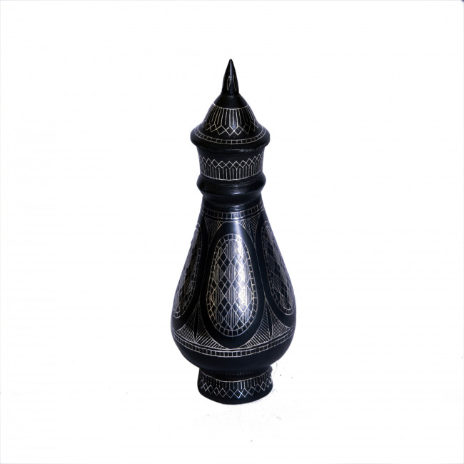 Handcrafted Bidri Jam Box with Intricate Tarkashi Work – Elegant Black Metal Storage Box | Tribes India