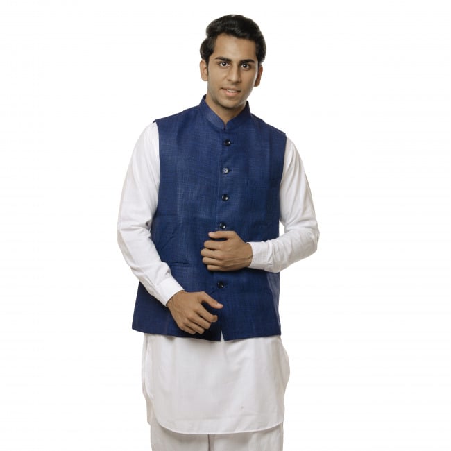 Handwoven Blue Sanskriti Jacket