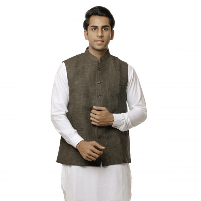 Handwoven Brown Sanskriti Jacket - L