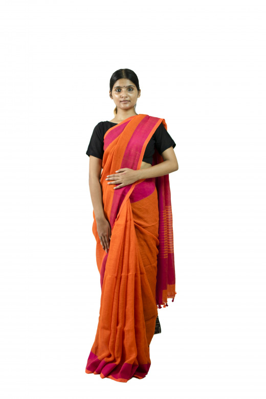 Handwoven Multicolor Cotton Saree