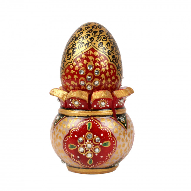 Handmade Meenakari Marble Nariyal Kalash (3 Inches)