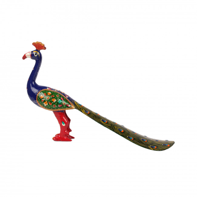 Metal Meenakari Painting Green Peacock (6 Inches)