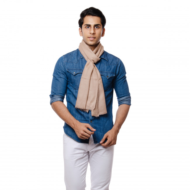 Handwoven Pure Woolen Brown Muffler Leh