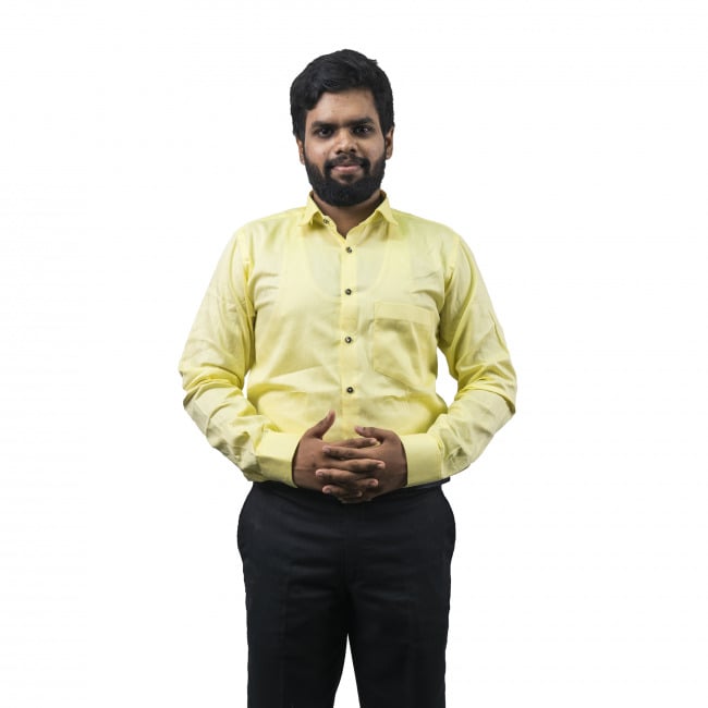 Tribes India Lemon Yellow Twill Cotton Shirt
