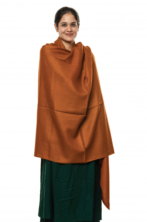 Handwoven Pure Woolen Mustard Shawl Leh