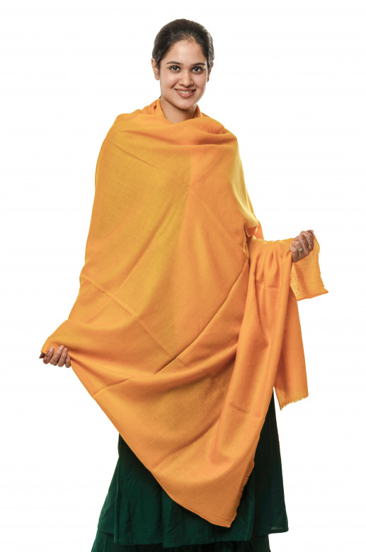 Handwoven Pure Woolen Yellow Shawl Leh