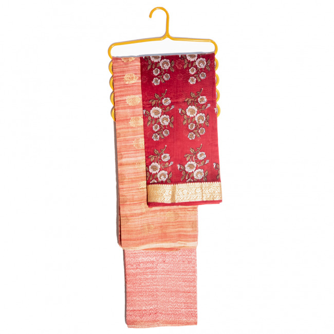 Ladies 3 Piece Suit Set Mulberry Cotton Unstitched