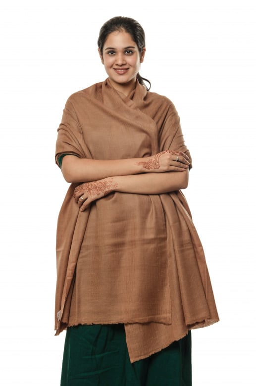 Handwoven Pure Woolen Brown Shawl Leh
