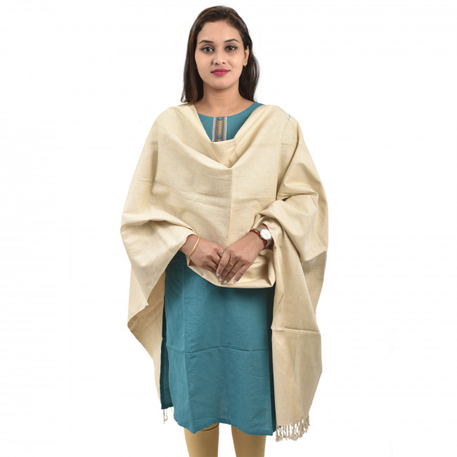 Hand Woven Eri Silk Stole/Dupatta By Tribal Artisans of Assam