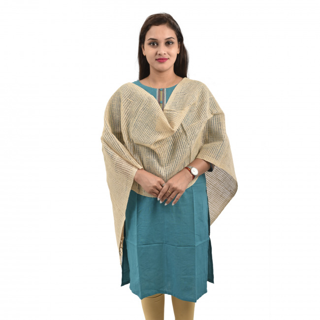 Hand Woven Eri Silk Net DesignStole/Dupatta By Tribal Artisans of Assam