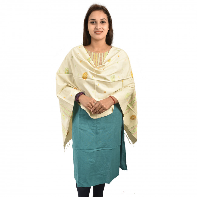 Hand Woven Traditional Eri Silk Stole By Tribal Artisans of Assam