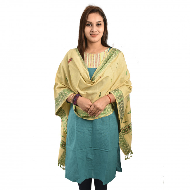 Hand Woven Traditional Eri Silk Stole By Tribal Artisans of Assam