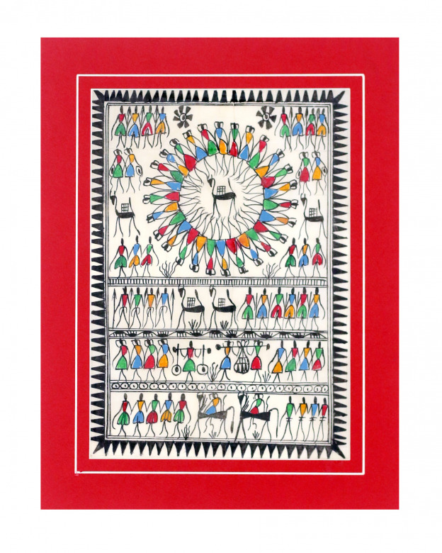 Tribes India Saura Painting Tassar with Mount