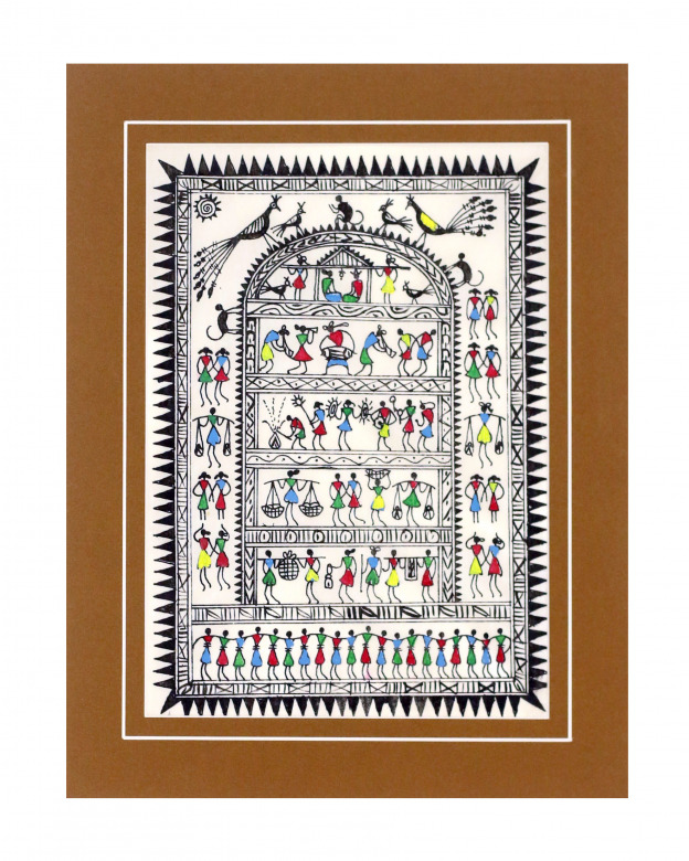 Tribes India Saura Painting Tassar with Mount