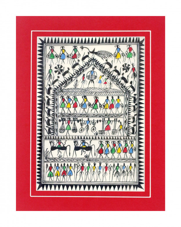 Tribes India Saura Painting Tassar with Mount